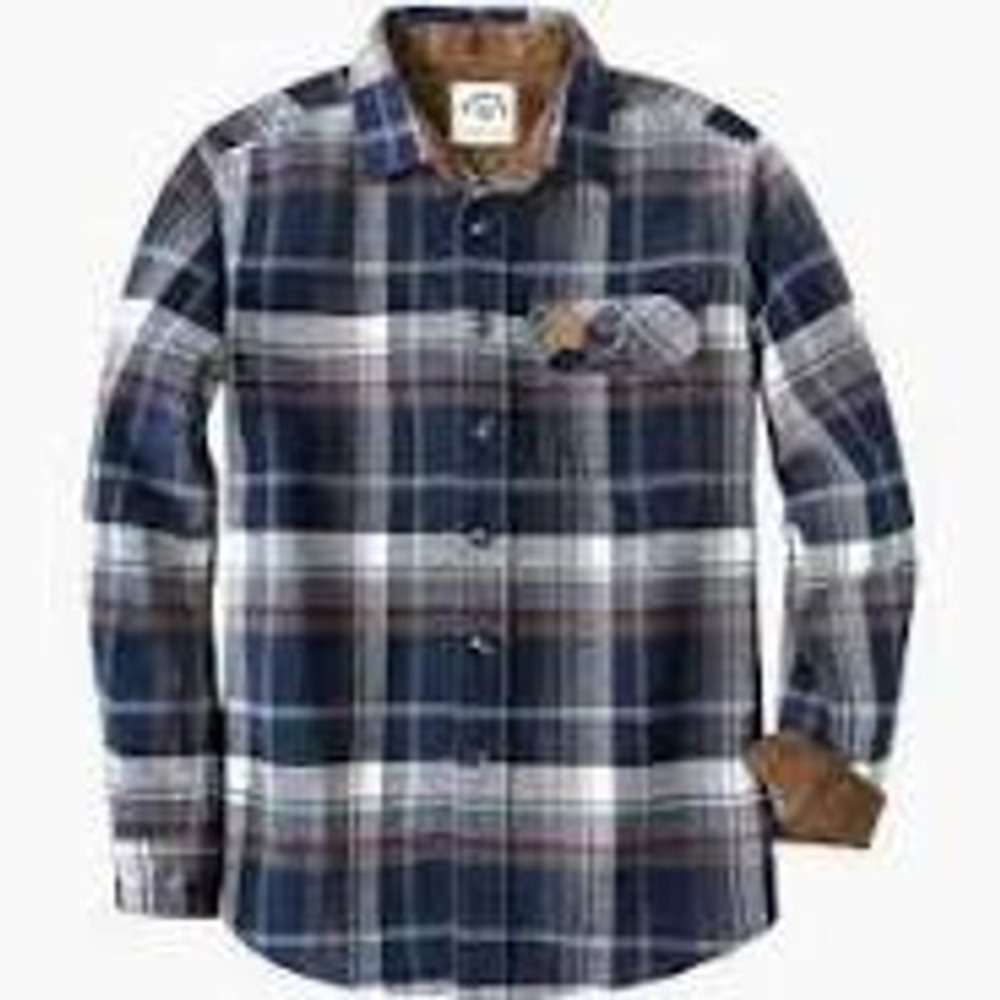 Dubinik Ultra Heavy Flannel Shirt Blue Plaid‎ Medium New With Tags